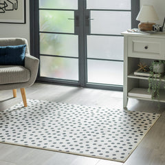 Multi Spot Black & White Cut Pile Rug - 230x160cm