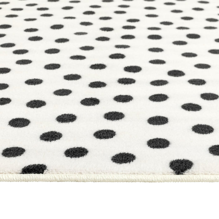 Multi Spot Black & White Cut Pile Rug - 230x160cm
