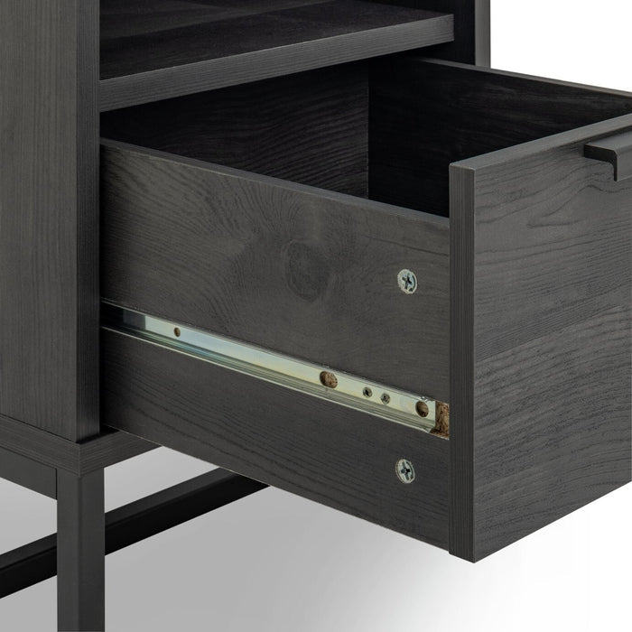 Nomad 1 Drawer Bedside Table - Black