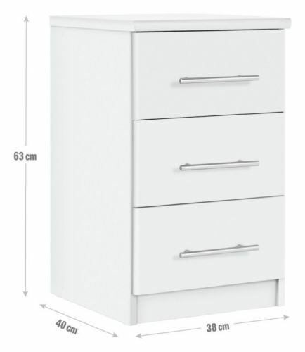 Normandy 3 Drawer Bedside Cabinet - White ( B Grade 36233 )