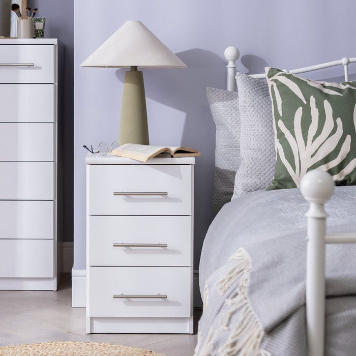 Normandy 3 Drawer Bedside Cabinet - White ( B Grade 36233 )