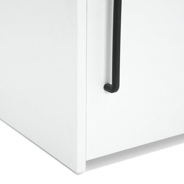 Oldham 1 Door Bedside Table - White | Nightstand, Small Cabinet, Bedroom Storage