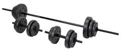 Opti Vinyl Barbell Dumbbell Weight Set 35kg | Adjustable Dumbbells and Bar Set