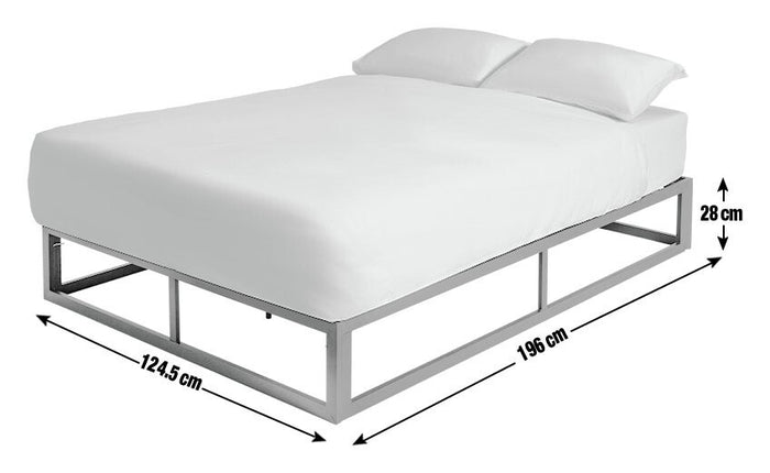 Platform Small Double Metal Bed Frame - Black
