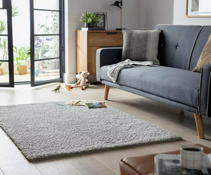 Habitat Recycled Cosy Plain Shaggy Rug - 160x230cm - Grey