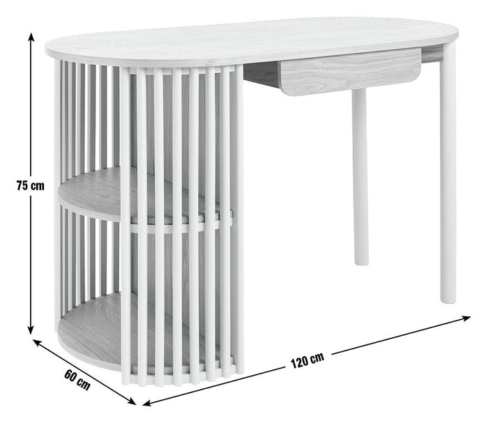 Rita 1 Drawer Office Desk - Natural