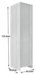 Seville 1 Door Wardrobe - Grey & Oak ( B Grade 51751 - 51752 )