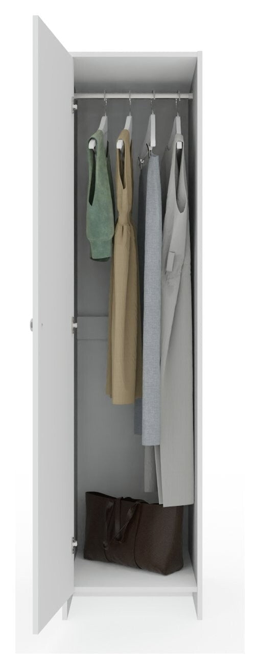Seville 2 Piece 1 Door Wardrobe Set - White