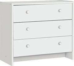 Seville 3 Drawer Chest - White | Bedroom Storage Unit for Clothes & Accessories
