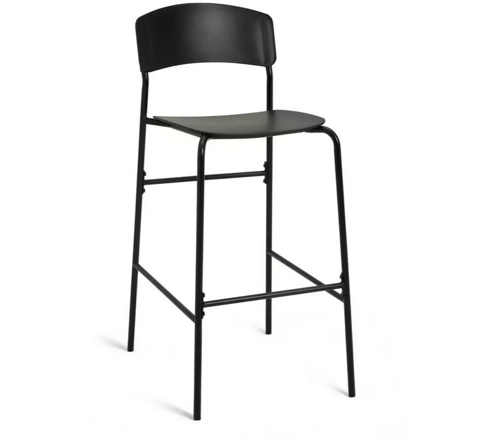 Stella Metal Bar Table & 2 Black Bar Stools