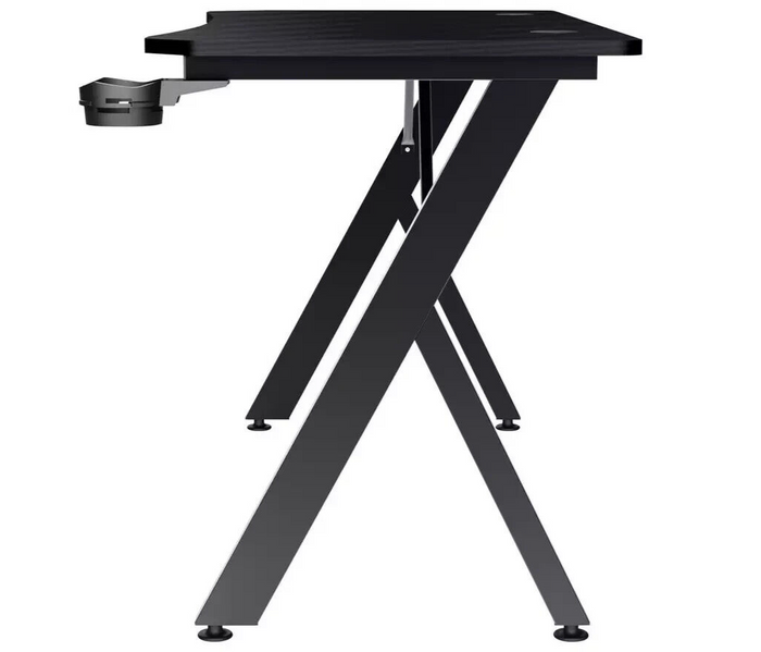 Trust GXT700 Omnius Gaming Desk - Black | Gaming Table Cup Holder Headset Hook