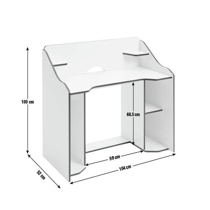 Ultimate Controller Gaming Desk Black and White | Modern PC Gaming Desk for Home