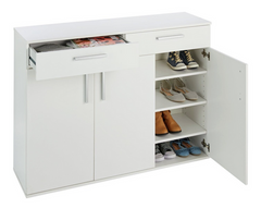 Venetia Large 3 Door 2 Drawer Shoe Cabinet -White