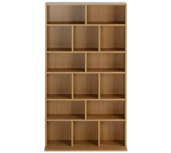 Wide CD and DVD Unit - Oak Effect | Oak Media Storage Shelf Rack for CDs & DVDs