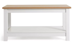 Winchester Coffee Table - White | Modern Living Room Table with Storage Shelf