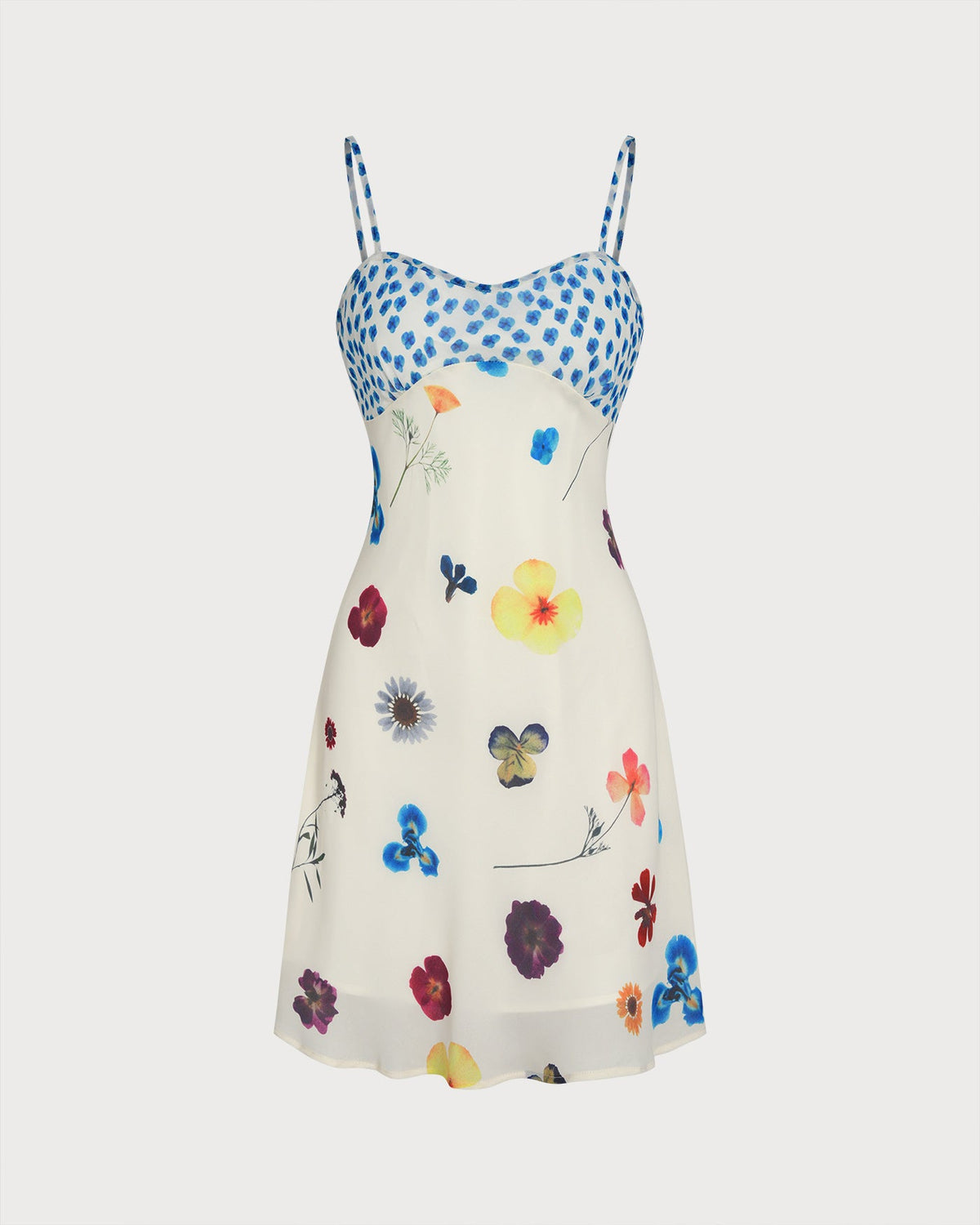 Apricot Floral A-Line Slip Mini Dress