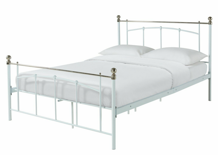 Yani Double Metal Bed Frame - White