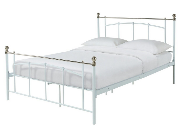Yani Kingsize Metal Bed Frame - White
